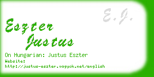 eszter justus business card